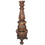 Massive Antique Carved Gilt Wood Pedestal