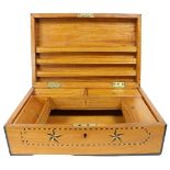 Large Inlaid Decorated Wooden Tool Box
