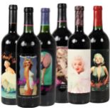 (6) Marilyn Monroe Merlot Bottles (1986-1996)