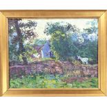 Impressionist Farmscape, Oil on Board Painting