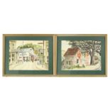 Pair of 1950's California Regionalist Watercolors