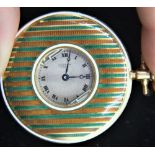 Rare Cartier Guilloche Enamel Pocket Watch 18k