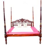 Carved Anglo-Indian Four Poster Bed