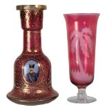 (2) Cranberry Glass Vases