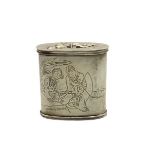 Rare Bronze & Silver Japanese Erotica Snuff Box