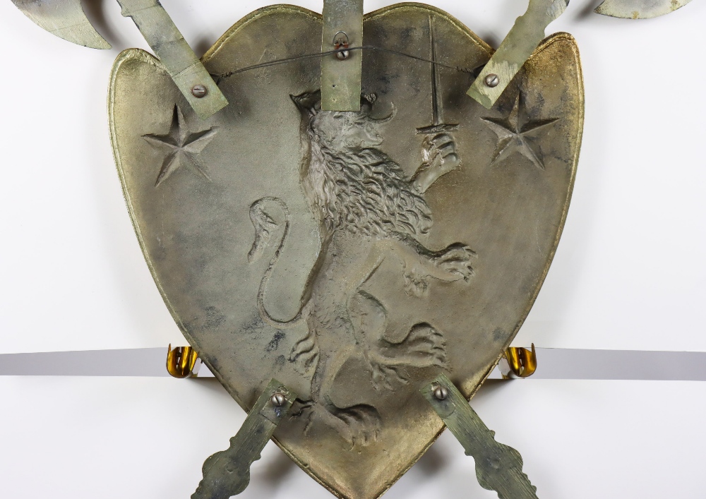 Renaissance Revival Metal Coat of Arms Shield - Image 13 of 14