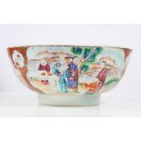 18th/19th C. Chinese Export Bowl, Famille Figures