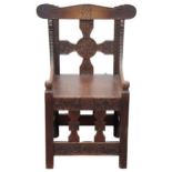 Early Oak Carved Chair w/ Celtic Carving