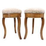 (2) Upholstered Biedermeier Style Stools