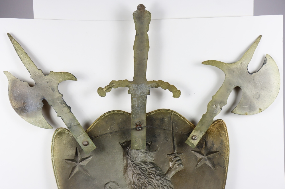 Renaissance Revival Metal Coat of Arms Shield - Image 12 of 14