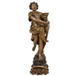 Large Antique Italian Wood Carved Angelic Figure