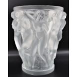 20th C. "Bacchantes" Lalique Crystal Vase