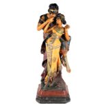 Large Painted Chalkware Orientalist Figurine