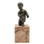 French Bronze Kneeling Child