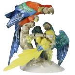 Hutschenreuther Selb German Porcelain Parrots