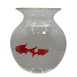 Signed Art Glass Fish Bowl