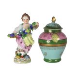 Limoges Porcelain Figurine & Diminutive Urn