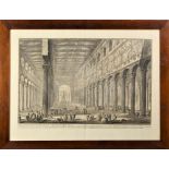 Basilica Interior, Italian Engraving