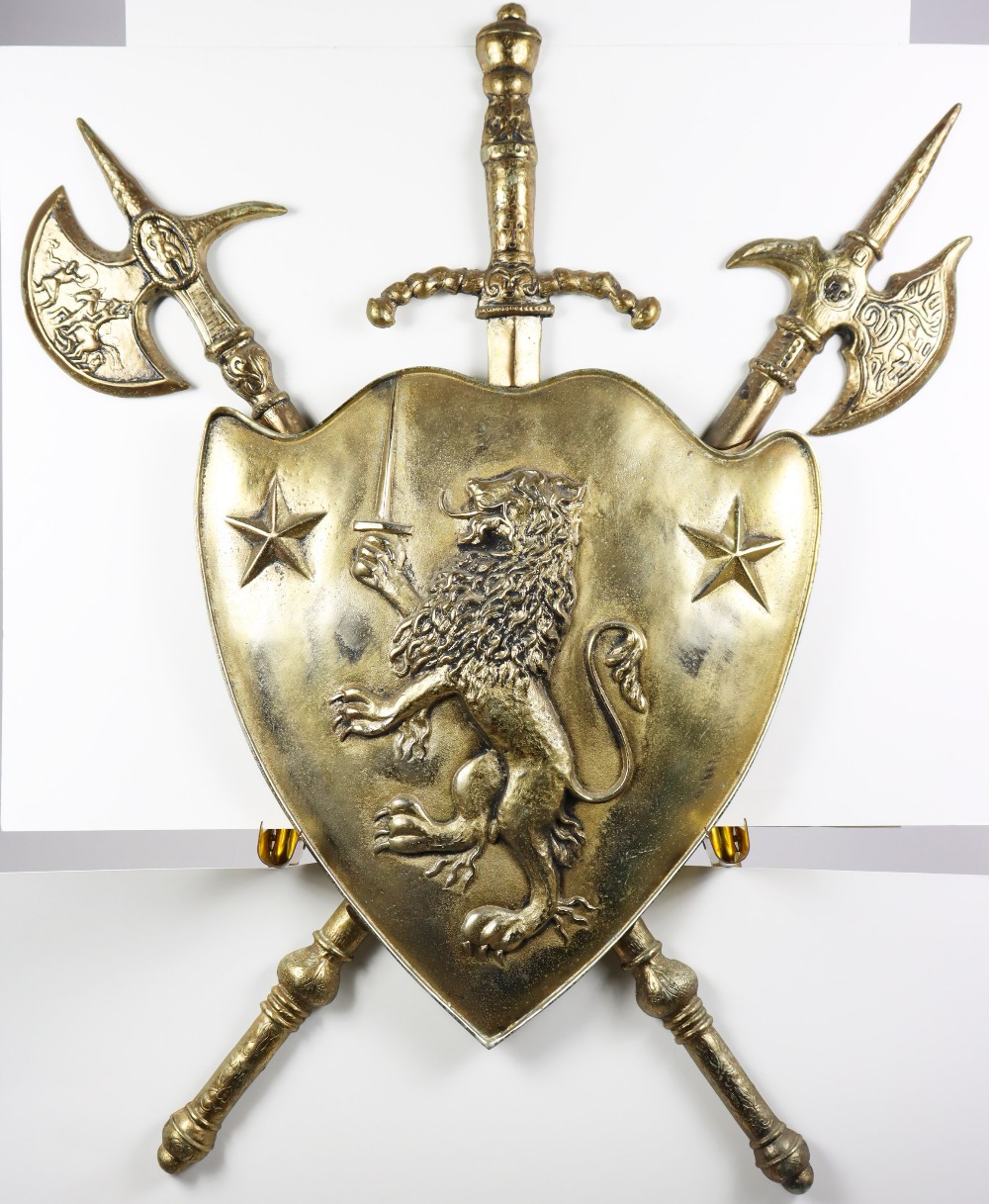 Renaissance Revival Metal Coat of Arms Shield - Image 2 of 14