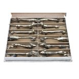 (12) Pcs Box of French Silver Animal Knife Rests