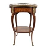 French Style Inlaid Oval Marble Top Table