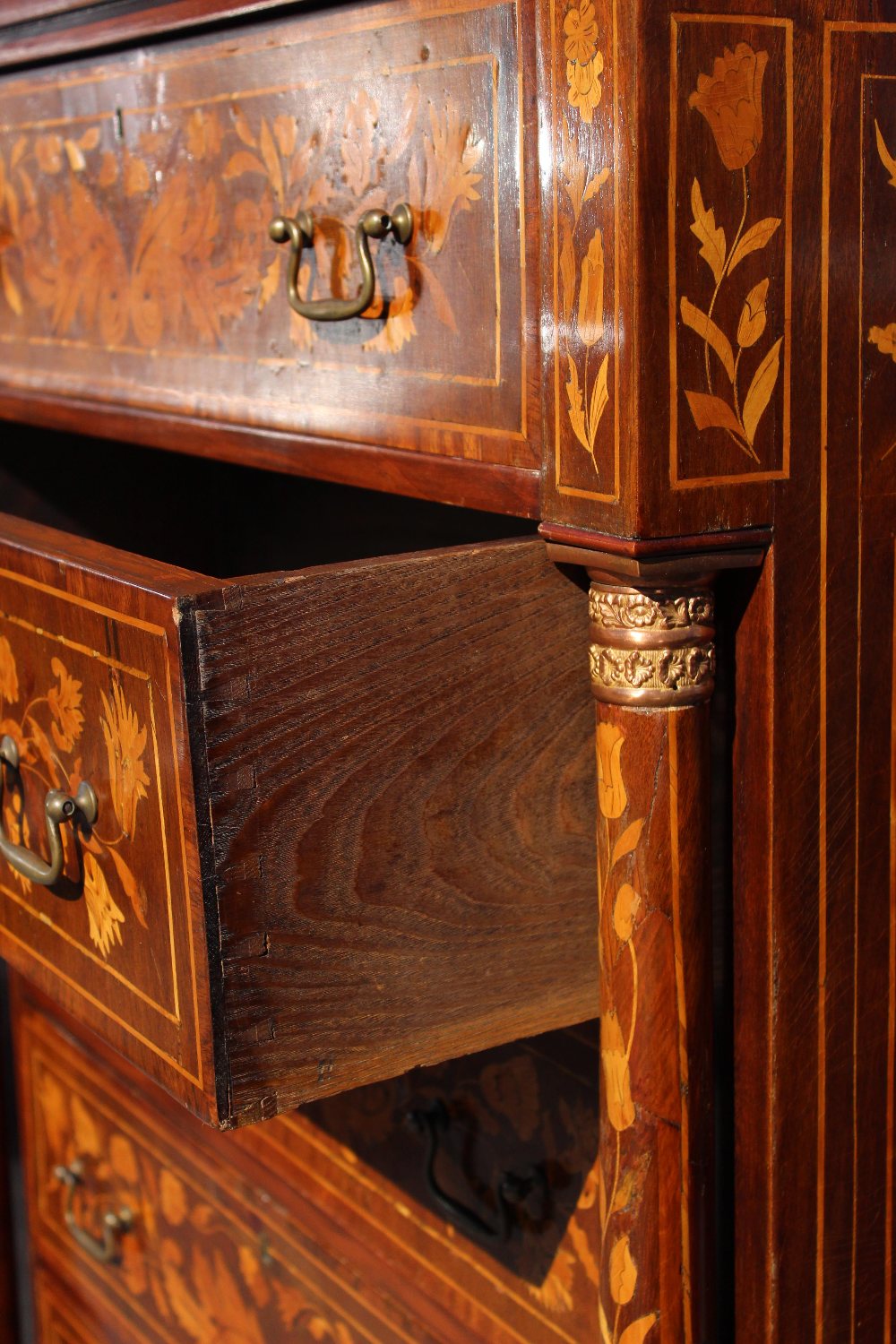 Antique Marquetry High Chest - Image 14 of 17