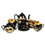 Chinese FuZhou Lacquer Dragon Tea Set