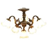 Antique Opalescent Chandelier