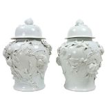 Pair of Blanc de Chine Ginger Jars