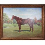 Signed L.A. Gleitsman, Portrait of a Racehorse O/C