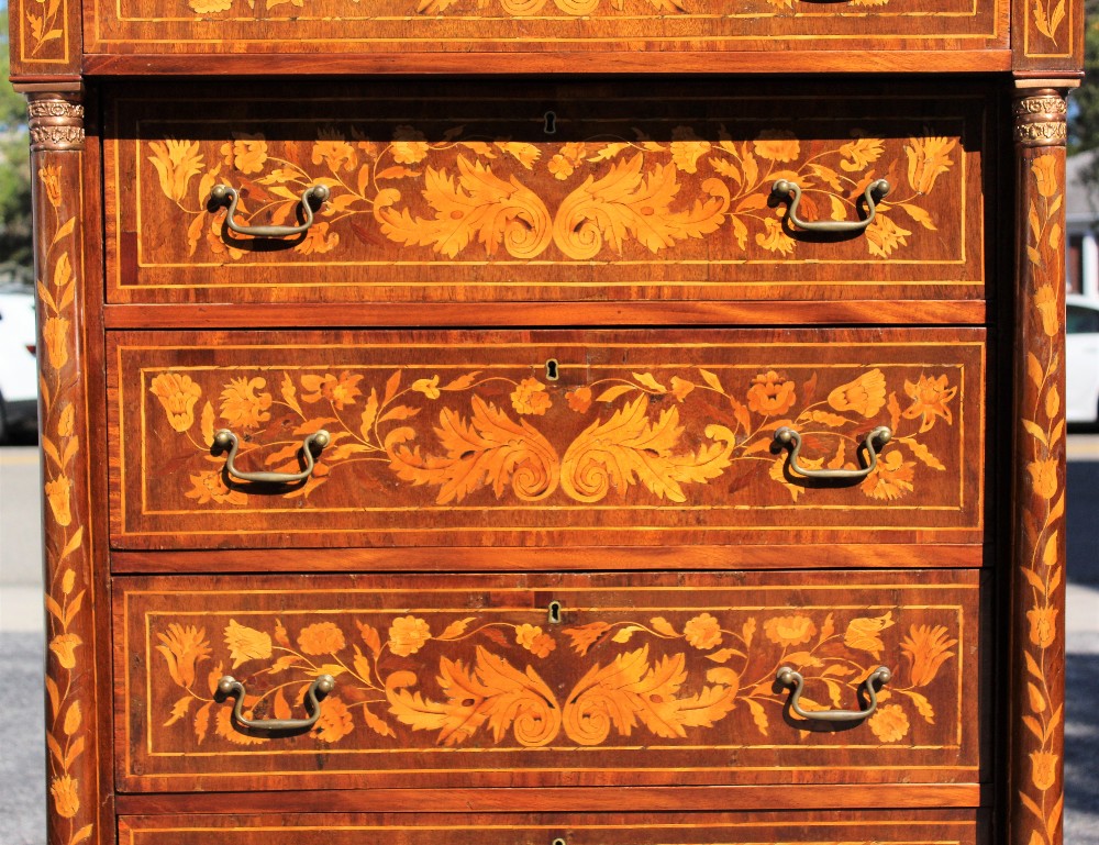 Antique Marquetry High Chest - Image 5 of 17