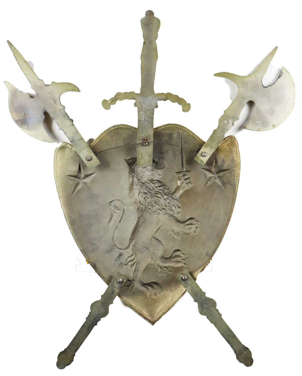 Renaissance Revival Metal Coat of Arms Shield - Image 11 of 14