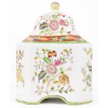 Chinese Hand Painted Floral Container & Lid