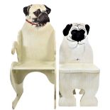 (2) Custom Made Children's Pug Chairs