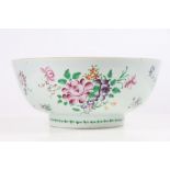 19th C Chinese Export Punch Bowl, Enameled
