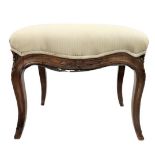 Upholstered English Regency Walnut Stool