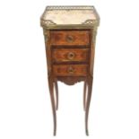 French Louis XV Style Marble Top Side Table