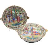 (2) Chinese Porcelain Warming Plates