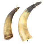 (2) 19th Century Powder Horns