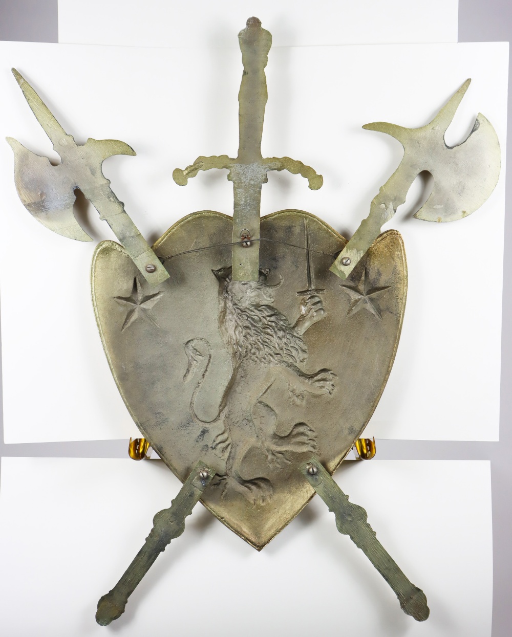 Renaissance Revival Metal Coat of Arms Shield - Image 10 of 14