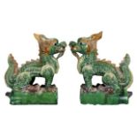 Pair of Chinese Roof Tile Dragons