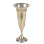 Reticulated Sterling Silver Bud Vase, 4.3 OZT.