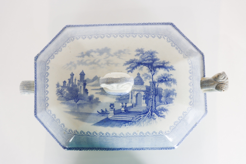 Rock Stone Blue & White Tureen with Ladle - Image 3 of 14