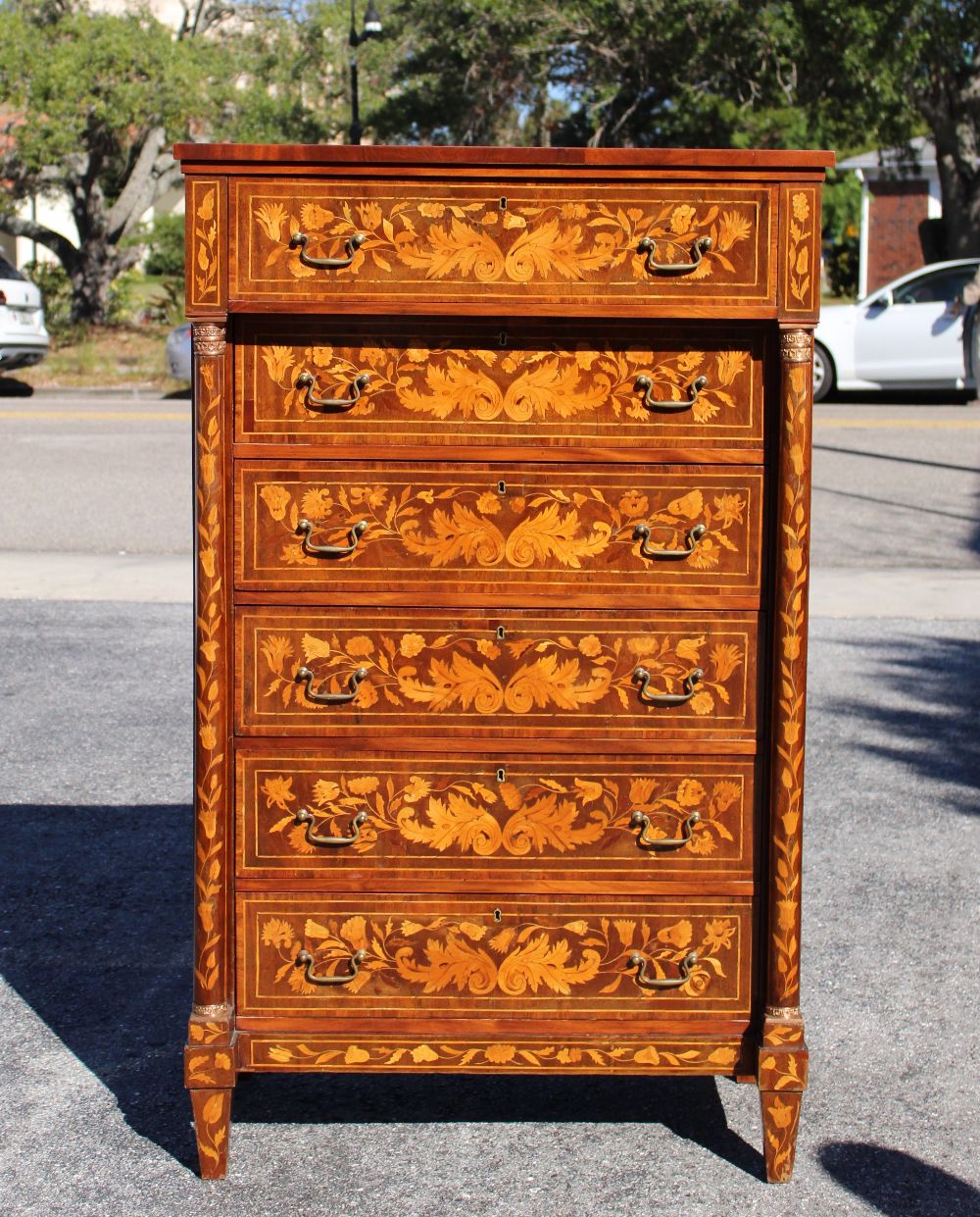 Antique Marquetry High Chest - Image 17 of 17