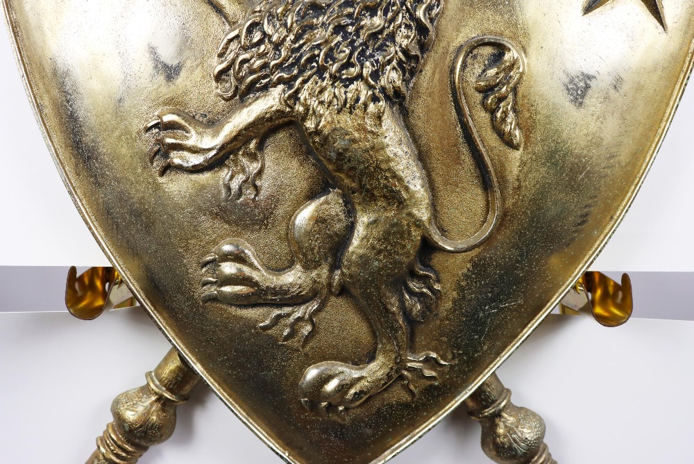Renaissance Revival Metal Coat of Arms Shield - Image 7 of 14