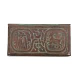 Bronze Tiffany Studios "Zodiac" Stamp Box