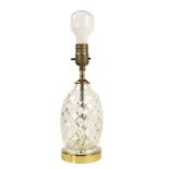 Cut Glass & Brass Table Lamp