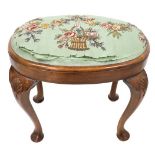 Georgian Style Needlepoint Upholstered Stool