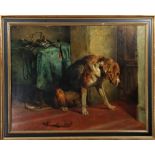 Scene of a Hunting Dog Oil on Canvas 19th Cent.