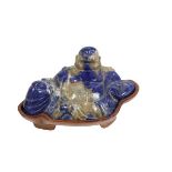 Chinese Carved Lapis Lazuli Seated Buddha Figure